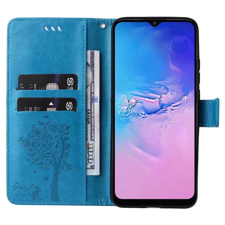 For Samsung Galaxy A05 4G KT Imprinting Flower Series-3 Stand PU Leather Cover Imprinted Phone Case Wallet