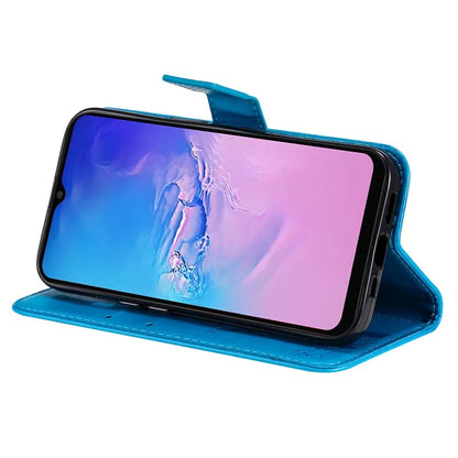 For Samsung Galaxy A05 4G KT Imprinting Flower Series-3 Stand PU Leather Cover Imprinted Phone Case Wallet