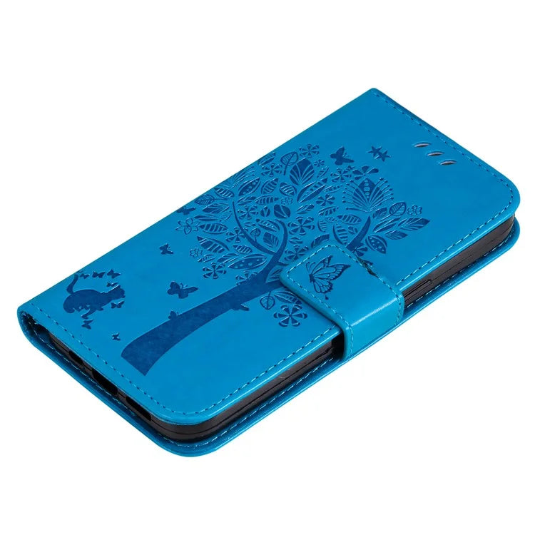 For Samsung Galaxy A05 4G KT Imprinting Flower Series-3 Stand PU Leather Cover Imprinted Phone Case Wallet