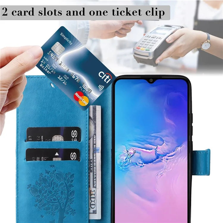 For Samsung Galaxy A05 4G KT Imprinting Flower Series-3 Stand PU Leather Cover Imprinted Phone Case Wallet