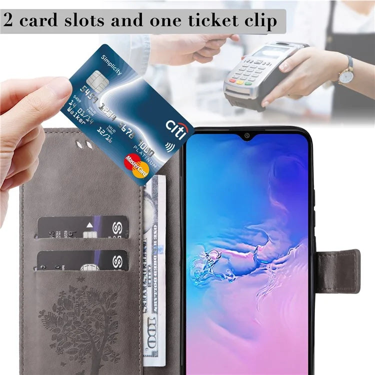 For Samsung Galaxy A05 4G KT Imprinting Flower Series-3 Stand PU Leather Cover Imprinted Phone Case Wallet