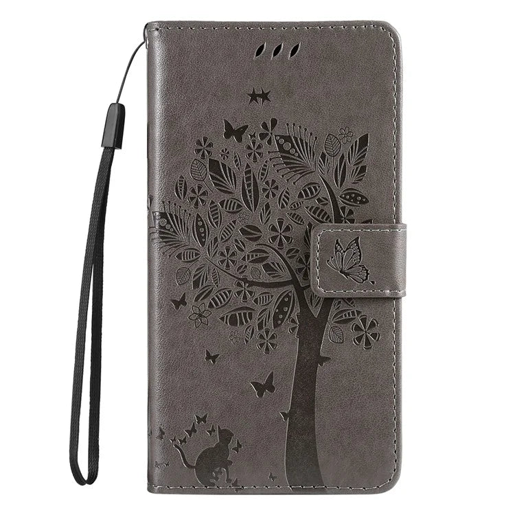 For Samsung Galaxy A05 4G KT Imprinting Flower Series-3 Stand PU Leather Cover Imprinted Phone Case Wallet