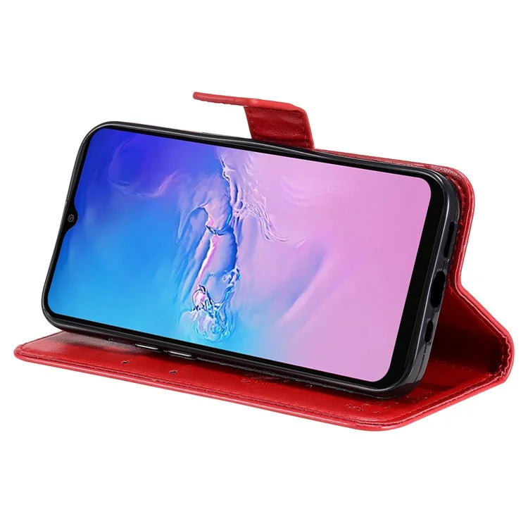 For Samsung Galaxy A05 4G KT Imprinting Flower Series-3 Stand PU Leather Cover Imprinted Phone Case Wallet