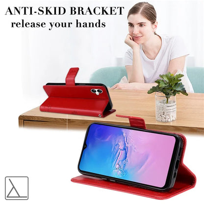 For Samsung Galaxy A05 4G KT Imprinting Flower Series-3 Stand PU Leather Cover Imprinted Phone Case Wallet