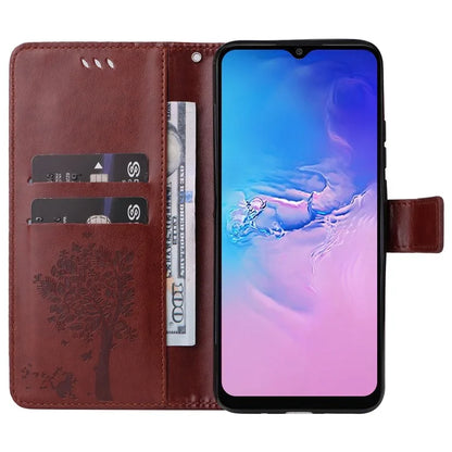For Samsung Galaxy A05 4G KT Imprinting Flower Series-3 Stand PU Leather Cover Imprinted Phone Case Wallet