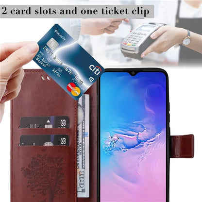 For Samsung Galaxy A05 4G KT Imprinting Flower Series-3 Stand PU Leather Cover Imprinted Phone Case Wallet