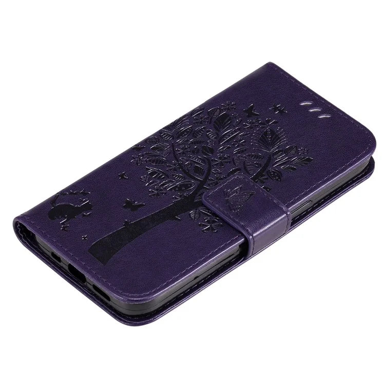 For Samsung Galaxy A05 4G KT Imprinting Flower Series-3 Stand PU Leather Cover Imprinted Phone Case Wallet