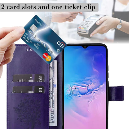 For Samsung Galaxy A05 4G KT Imprinting Flower Series-3 Stand PU Leather Cover Imprinted Phone Case Wallet
