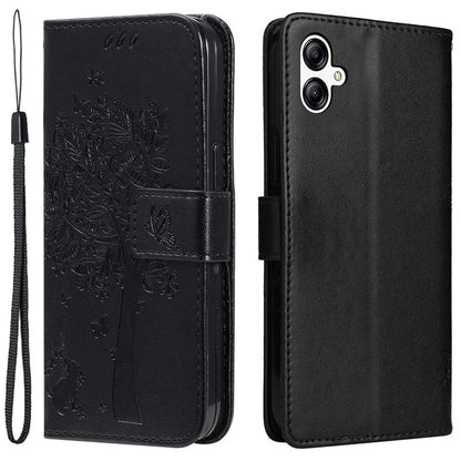 For Samsung Galaxy A05 4G KT Imprinting Flower Series-3 Stand PU Leather Cover Imprinted Phone Case Wallet