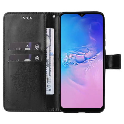 For Samsung Galaxy A05 4G KT Imprinting Flower Series-3 Stand PU Leather Cover Imprinted Phone Case Wallet