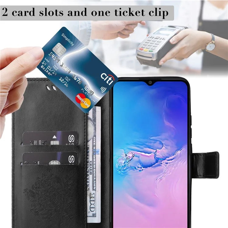 For Samsung Galaxy A05 4G KT Imprinting Flower Series-3 Stand PU Leather Cover Imprinted Phone Case Wallet