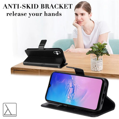 For Samsung Galaxy A05 4G KT Imprinting Flower Series-3 Stand PU Leather Cover Imprinted Phone Case Wallet
