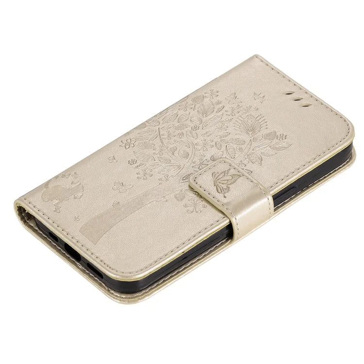 For Samsung Galaxy A05 4G KT Imprinting Flower Series-3 Stand PU Leather Cover Imprinted Phone Case Wallet