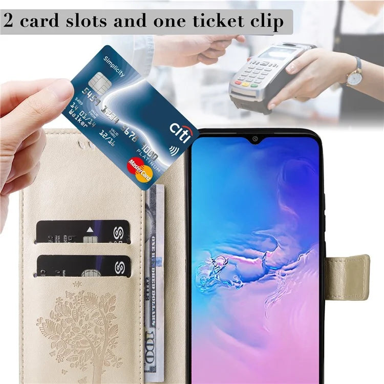 For Samsung Galaxy A05 4G KT Imprinting Flower Series-3 Stand PU Leather Cover Imprinted Phone Case Wallet