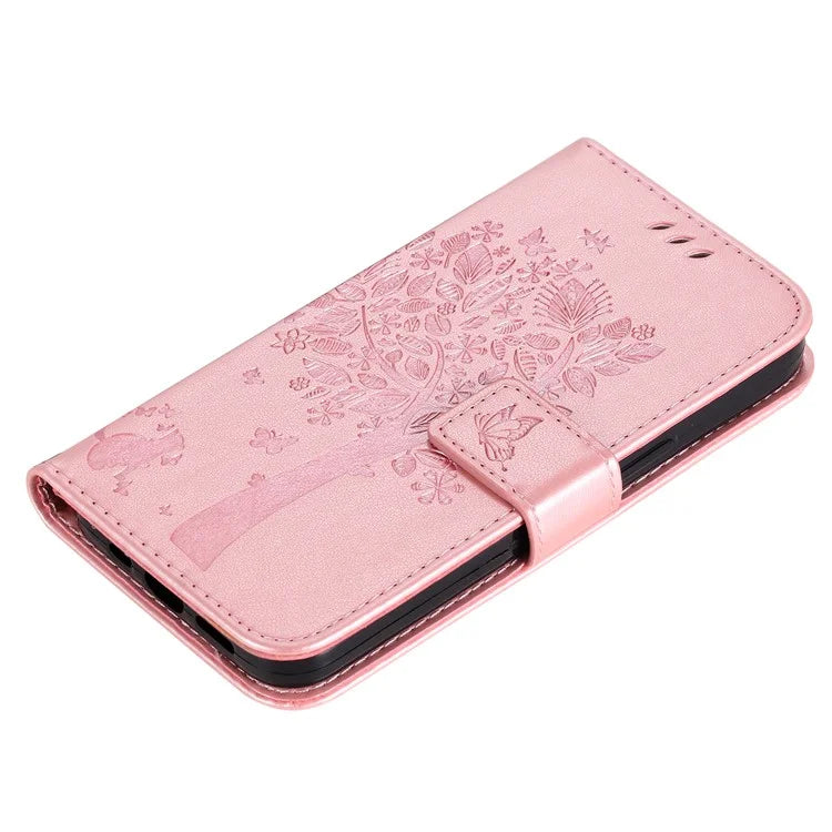 For Samsung Galaxy A05 4G KT Imprinting Flower Series-3 Stand PU Leather Cover Imprinted Phone Case Wallet Gold