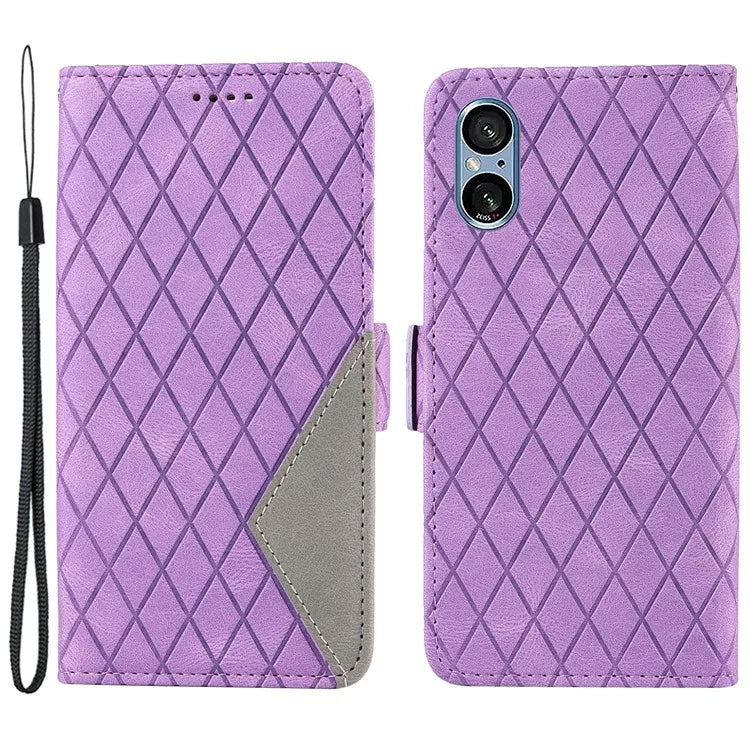 For Sony Xperia 5 V Leather Case Wallet Stand Splicing Phone Cover