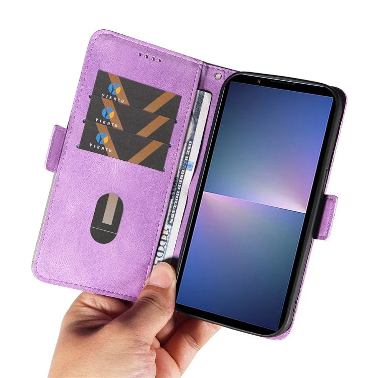 For Sony Xperia 5 V Leather Case Wallet Stand Splicing Phone Cover