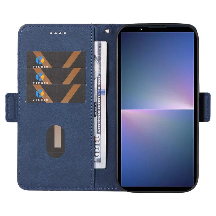 For Sony Xperia 5 V Leather Case Wallet Stand Splicing Phone Cover