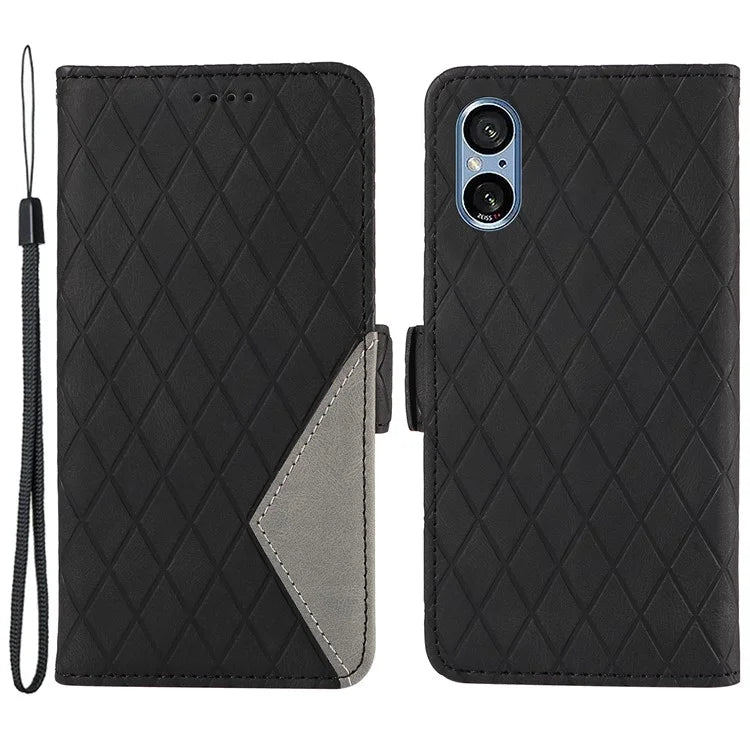 For Sony Xperia 5 V Leather Case Wallet Stand Splicing Phone Cover