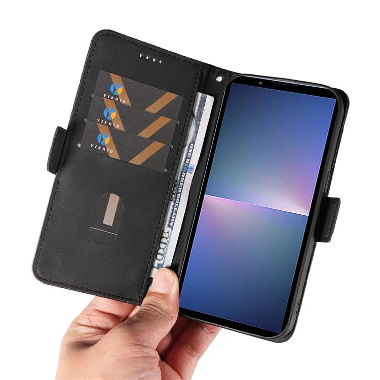 For Sony Xperia 5 V Leather Case Wallet Stand Splicing Phone Cover