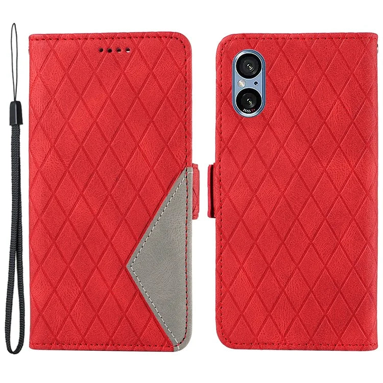 For Sony Xperia 5 V Leather Case Wallet Stand Splicing Phone Cover