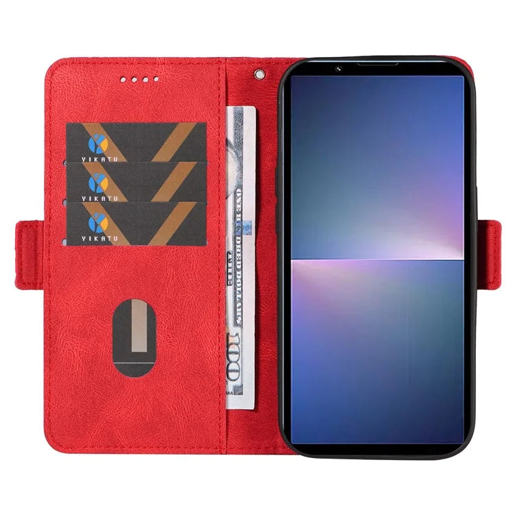 For Sony Xperia 5 V Leather Case Wallet Stand Splicing Phone Cover