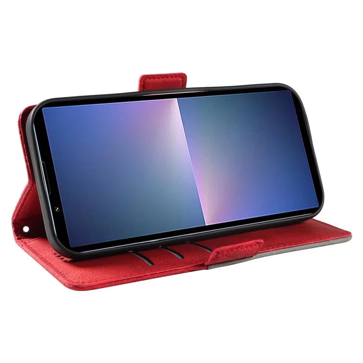 For Sony Xperia 5 V Leather Case Wallet Stand Splicing Phone Cover
