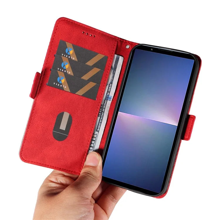 For Sony Xperia 5 V Leather Case Wallet Stand Splicing Phone Cover