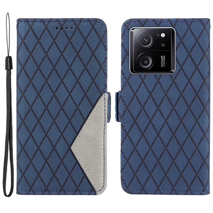For Xiaomi 13T / 13T Pro / Redmi K60 Ultra Case Rhombus Imprinted Leather Cover