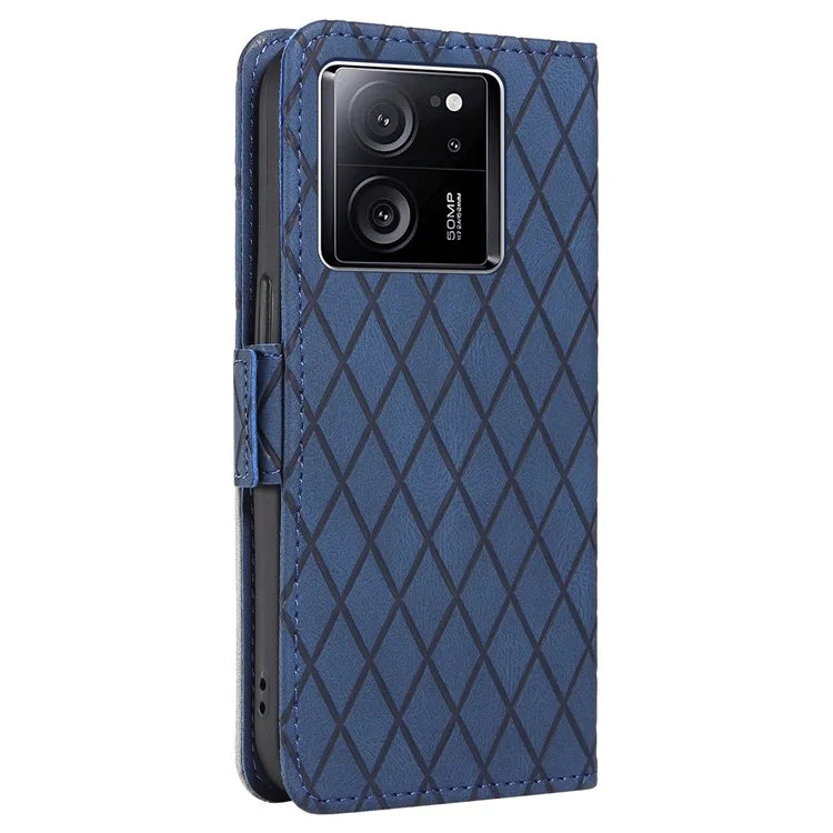 For Xiaomi 13T / 13T Pro / Redmi K60 Ultra Case Rhombus Imprinted Leather Cover