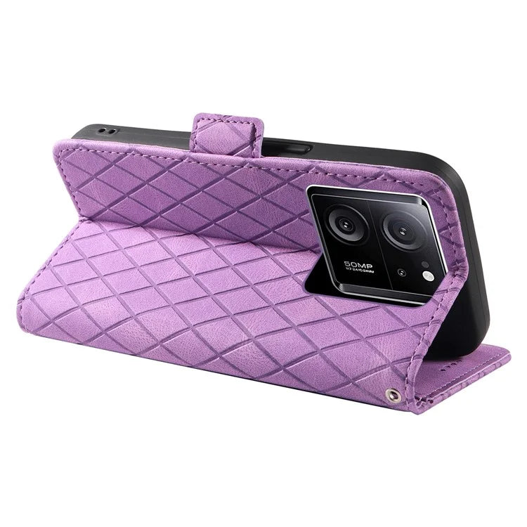 For Xiaomi 13T / 13T Pro / Redmi K60 Ultra Case Rhombus Imprinted Leather Cover