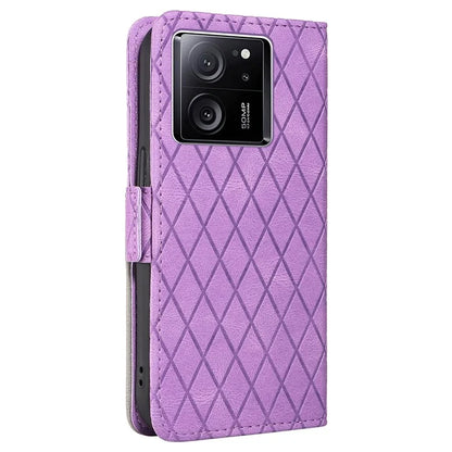 For Xiaomi 13T / 13T Pro / Redmi K60 Ultra Case Rhombus Imprinted Leather Cover