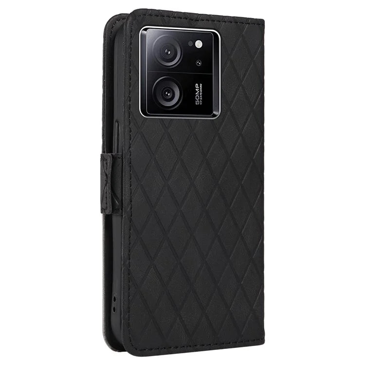 For Xiaomi 13T / 13T Pro / Redmi K60 Ultra Case Rhombus Imprinted Leather Cover