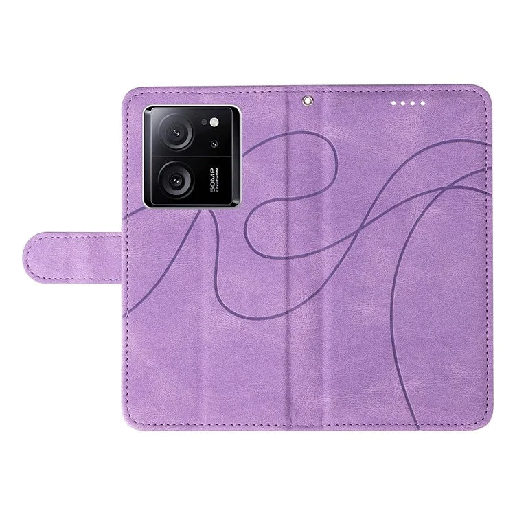 For Xiaomi 13T / 13T Pro / Redmi K60 Ultra Case Imprinted Line Leather Phone Cover