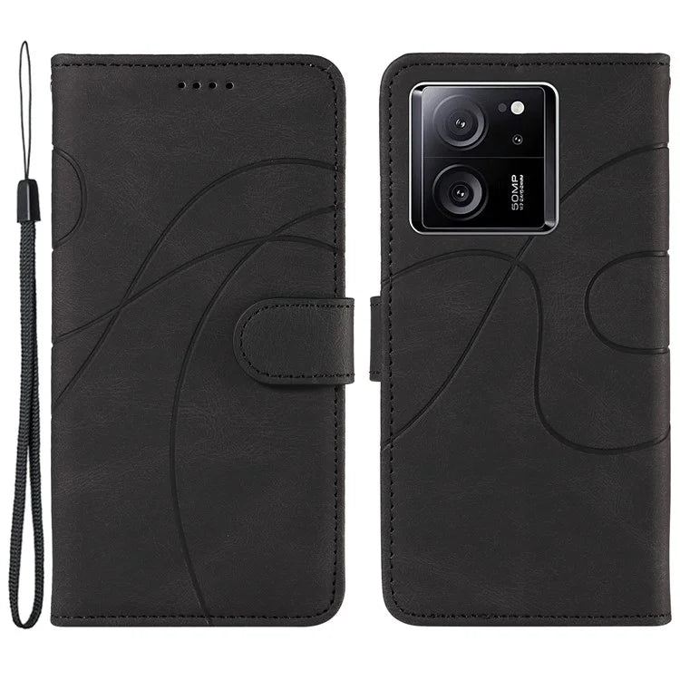 For Xiaomi 13T / 13T Pro / Redmi K60 Ultra Case Imprinted Line Leather Phone Cover