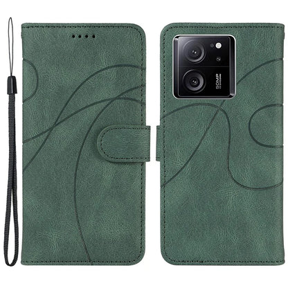 For Xiaomi 13T / 13T Pro / Redmi K60 Ultra Case Imprinted Line Leather Phone Cover