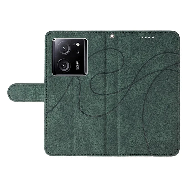 For Xiaomi 13T / 13T Pro / Redmi K60 Ultra Case Imprinted Line Leather Phone Cover