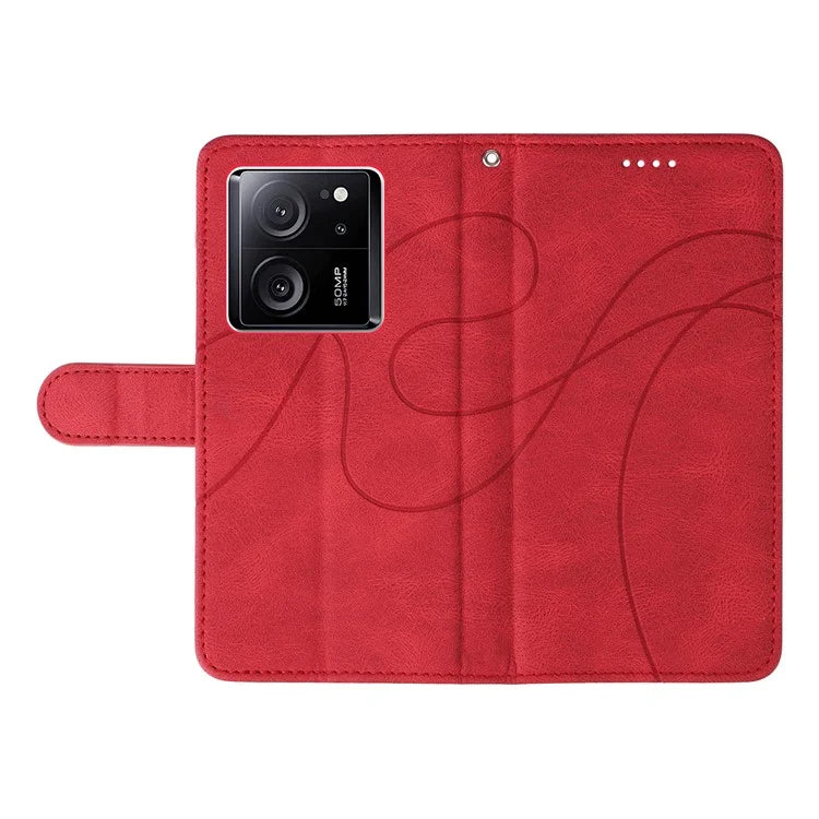 For Xiaomi 13T / 13T Pro / Redmi K60 Ultra Case Imprinted Line Leather Phone Cover