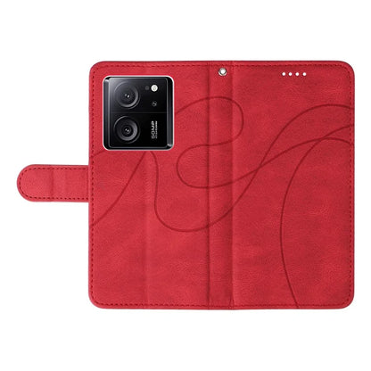 For Xiaomi 13T / 13T Pro / Redmi K60 Ultra Case Imprinted Line Leather Phone Cover