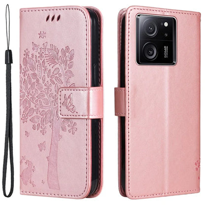 For Xiaomi Redmi K60 Ultra / 13T / 13T Pro KT Imprinting Flower Series-3 Phone Shell Stand PU Leather Wallet Case