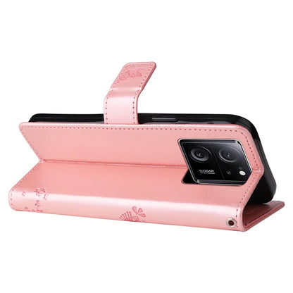 For Xiaomi Redmi K60 Ultra / 13T / 13T Pro KT Imprinting Flower Series-3 Phone Shell Stand PU Leather Wallet Case