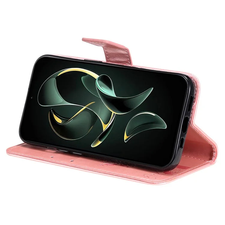 For Xiaomi Redmi K60 Ultra / 13T / 13T Pro KT Imprinting Flower Series-3 Phone Shell Stand PU Leather Wallet Case
