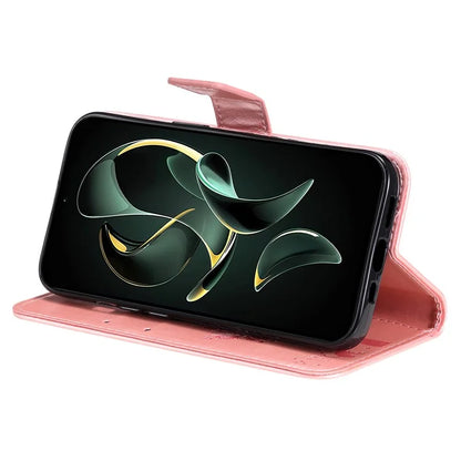 For Xiaomi Redmi K60 Ultra / 13T / 13T Pro KT Imprinting Flower Series-3 Phone Shell Stand PU Leather Wallet Case