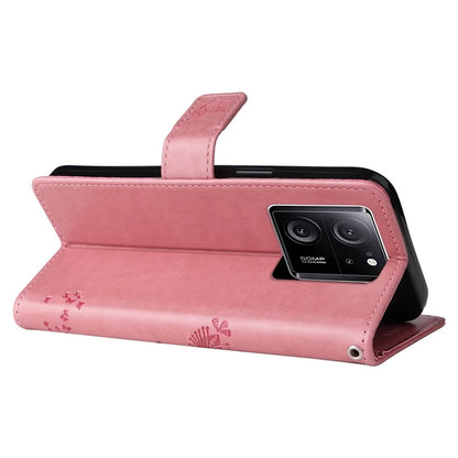 For Xiaomi Redmi K60 Ultra / 13T / 13T Pro KT Imprinting Flower Series-3 Phone Shell Stand PU Leather Wallet Case