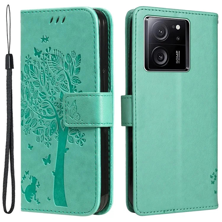 For Xiaomi Redmi K60 Ultra / 13T / 13T Pro KT Imprinting Flower Series-3 Phone Shell Stand PU Leather Wallet Case