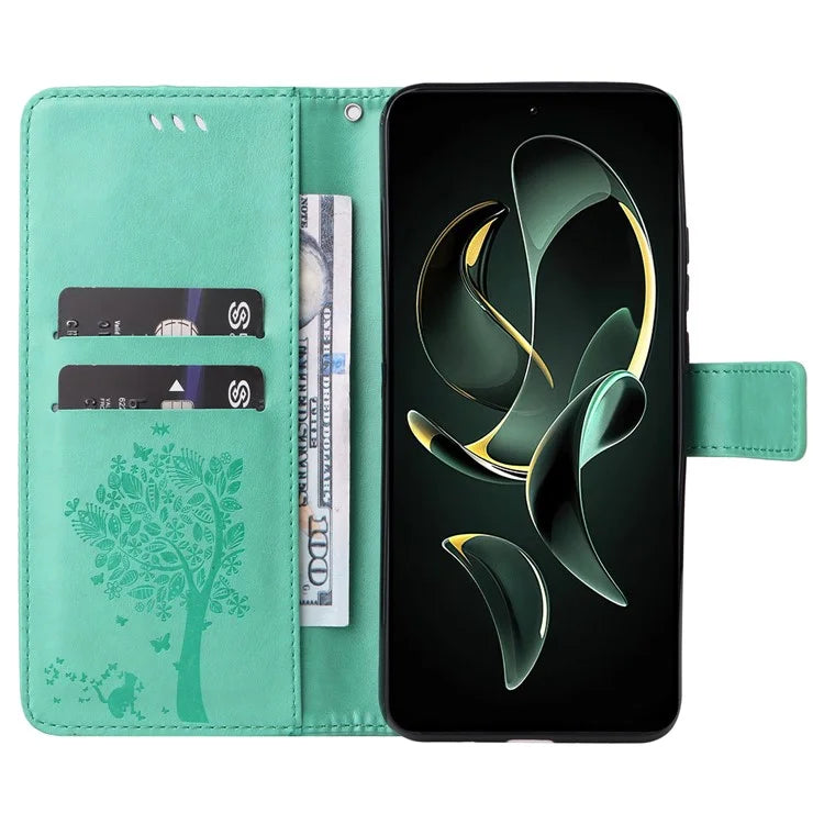 For Xiaomi Redmi K60 Ultra / 13T / 13T Pro KT Imprinting Flower Series-3 Phone Shell Stand PU Leather Wallet Case