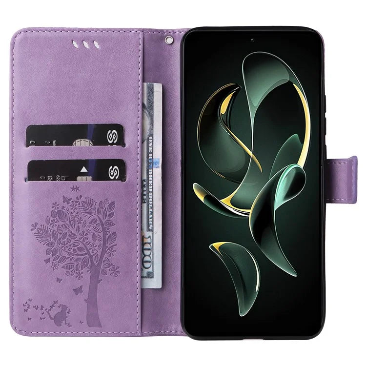 For Xiaomi Redmi K60 Ultra / 13T / 13T Pro KT Imprinting Flower Series-3 Phone Shell Stand PU Leather Wallet Case