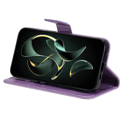 For Xiaomi Redmi K60 Ultra / 13T / 13T Pro KT Imprinting Flower Series-3 Phone Shell Stand PU Leather Wallet Case