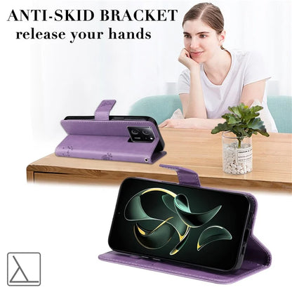 For Xiaomi Redmi K60 Ultra / 13T / 13T Pro KT Imprinting Flower Series-3 Phone Shell Stand PU Leather Wallet Case