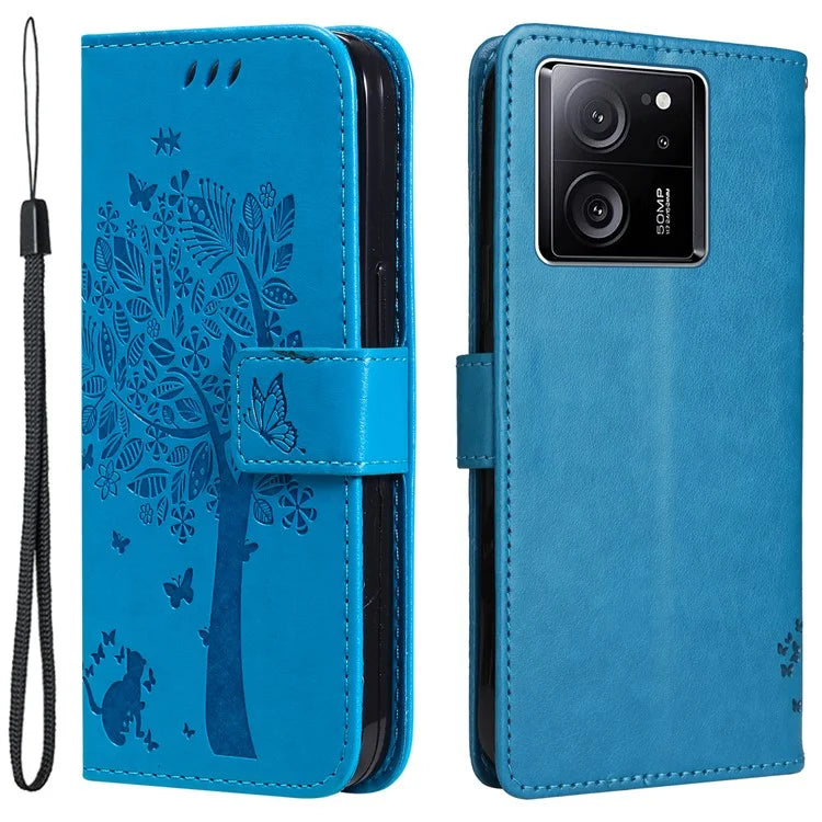 For Xiaomi Redmi K60 Ultra / 13T / 13T Pro KT Imprinting Flower Series-3 Phone Shell Stand PU Leather Wallet Case
